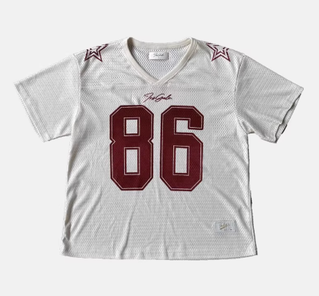 InsGale 25SS 網眼速乾白紅數字球衣短袖