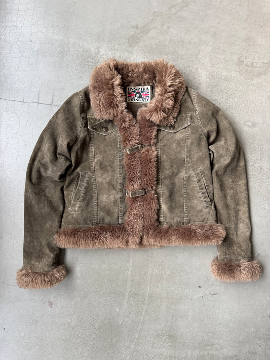 InsGale 26AW Vintage Olive Fleece Jacket