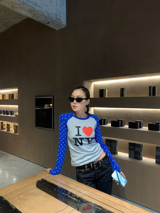 InsGale 25AW 星星 I LOVE NY 長T