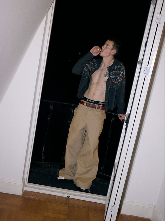 InsGale 25AW 卡其寬鬆BAGGY工裝長褲