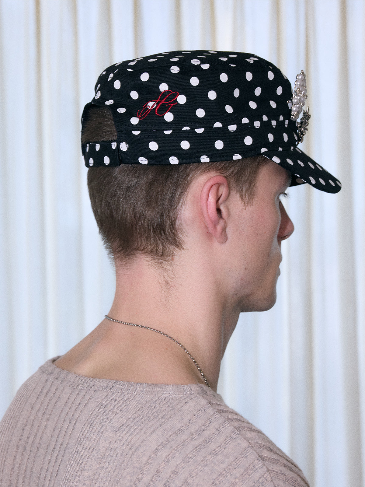 InsGale 25AW 點點復古刺繡平頂帽