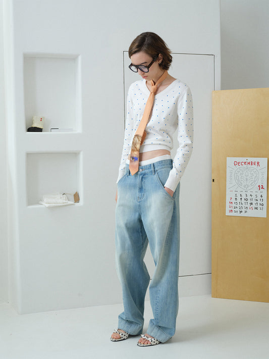 InsGale 26SS V領點點針織毛衣