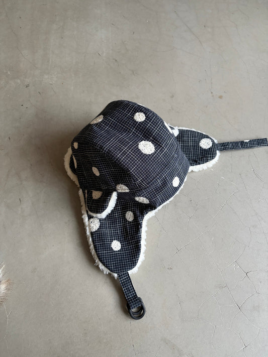 InsGale 25AW Polka Dot Fleece Warm Earflap Flight Hat