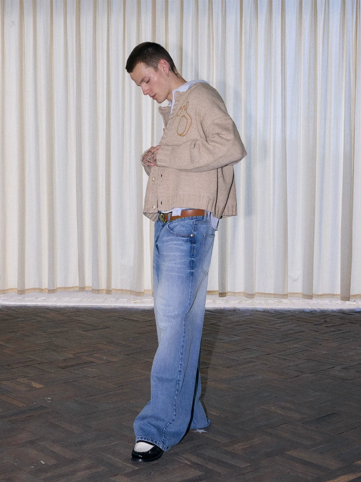 InsGale 25AW Loose-fitting Chunky Knit Cardigan Sweater