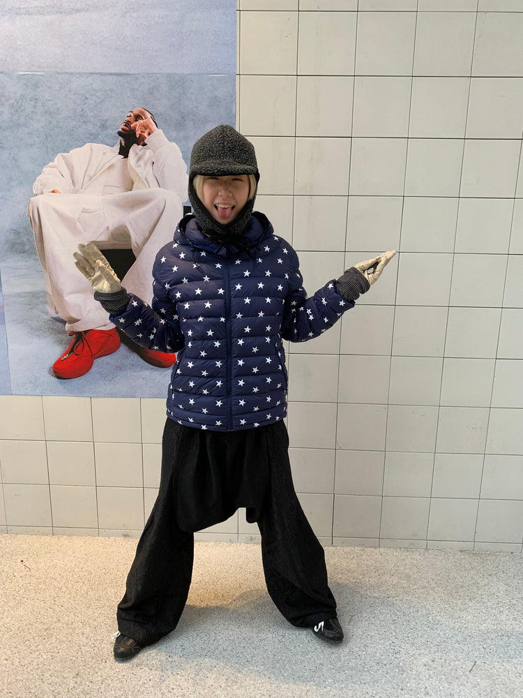InsGale 25AW 藏青星星滿版排骨棉服