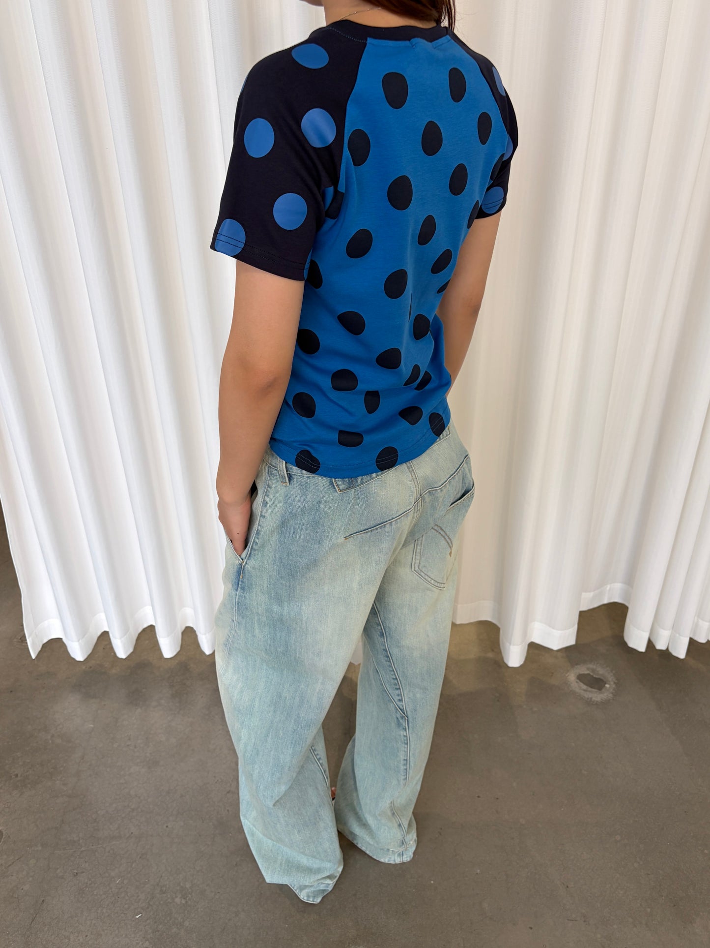 InsGale 26SS 藍色波點短T