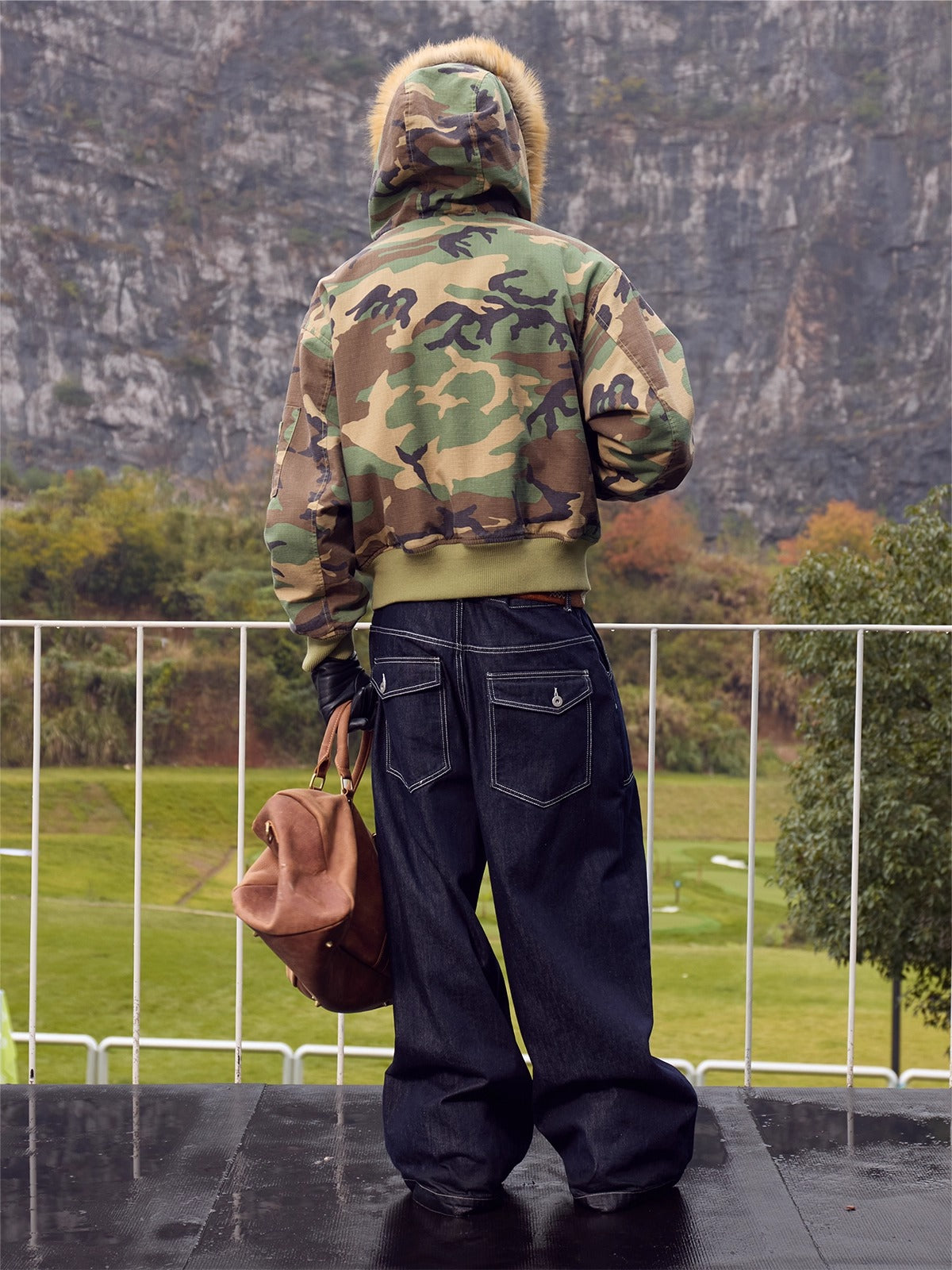 InsGale 24AW Reversible Camouflage Jacket with Fleece Collar (Boomber)