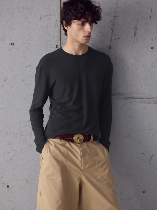 InsGale 25AW Skin-friendly Warm Skin-friendly Deconstructed Basic Base Layer Long T-shirt