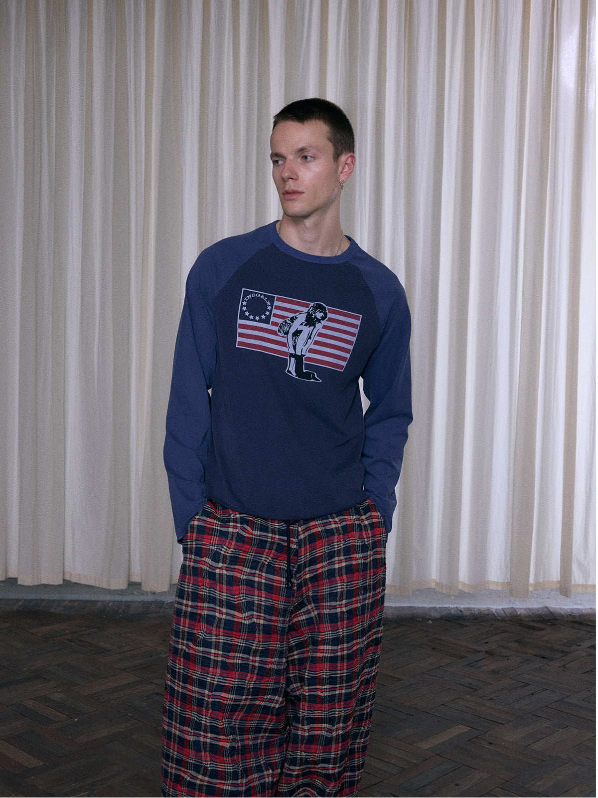 InsGale 25AW 復古撞色拼接長T