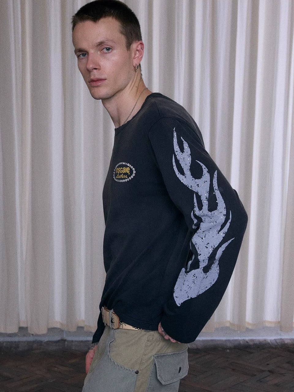 InsGale 25AW 火焰印花長T