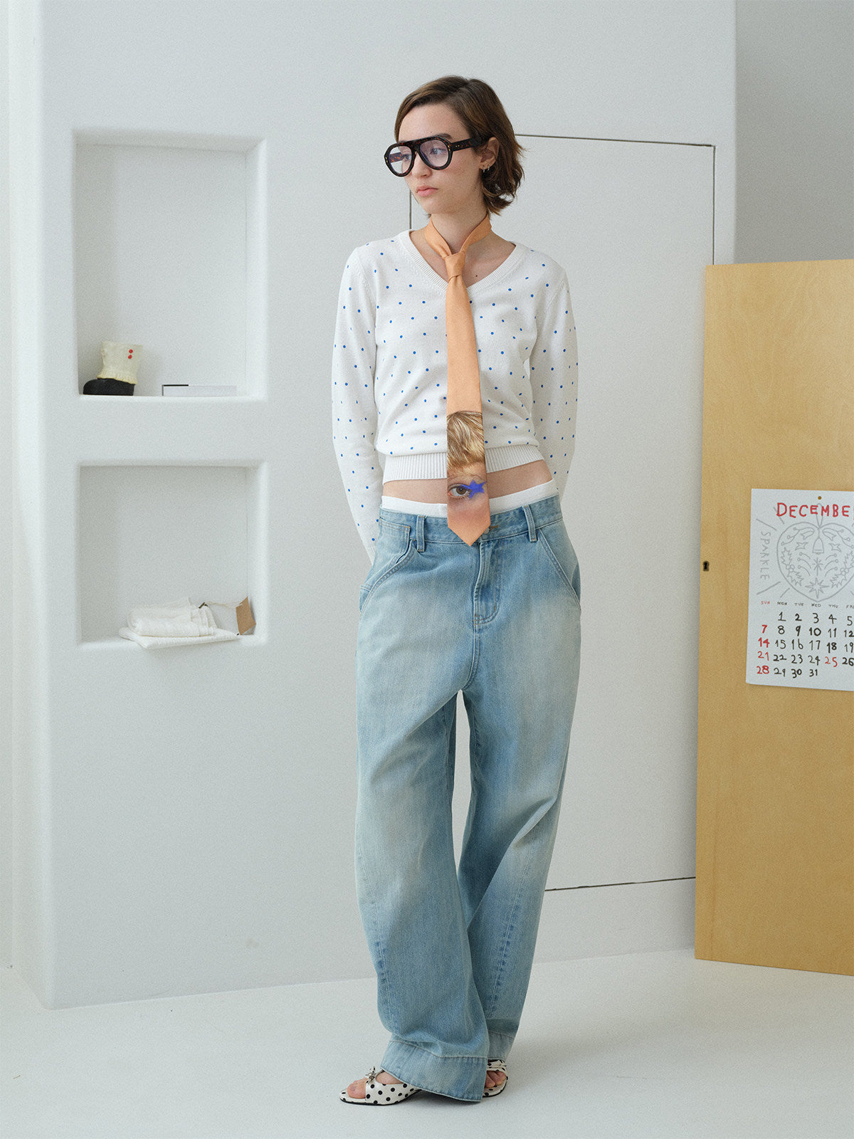 InsGale 26SS V領點點針織毛衣
