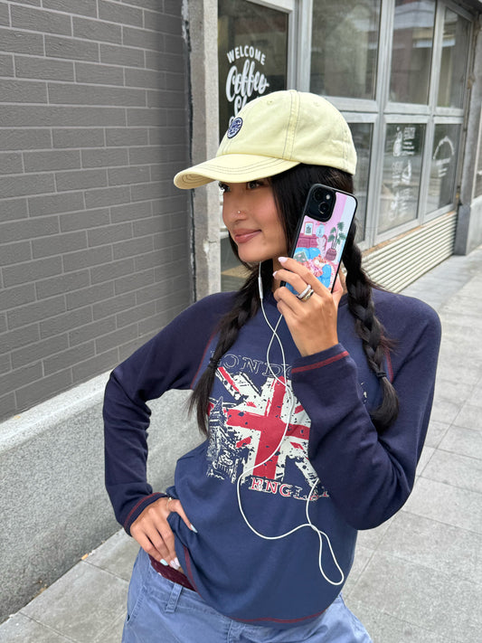 InsGale 26AW 撞色英國拼接插肩袖長T