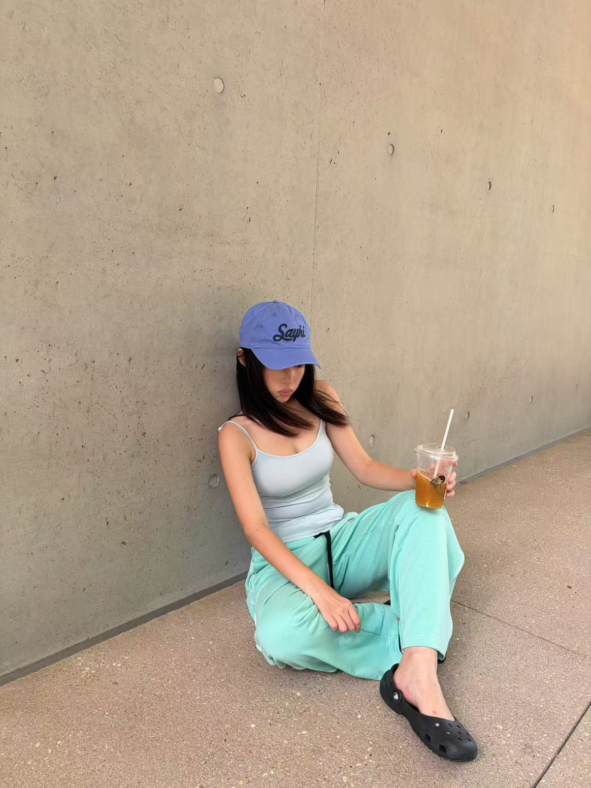 InsGale 26AW 千璽風薄荷綠鬆弛棉褲