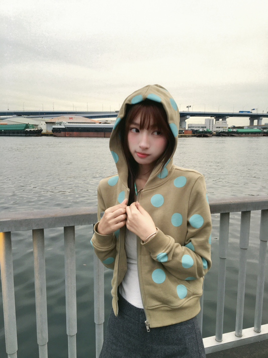 InsGale 26SS Polka Dot Slim Fit Hooded Jacket