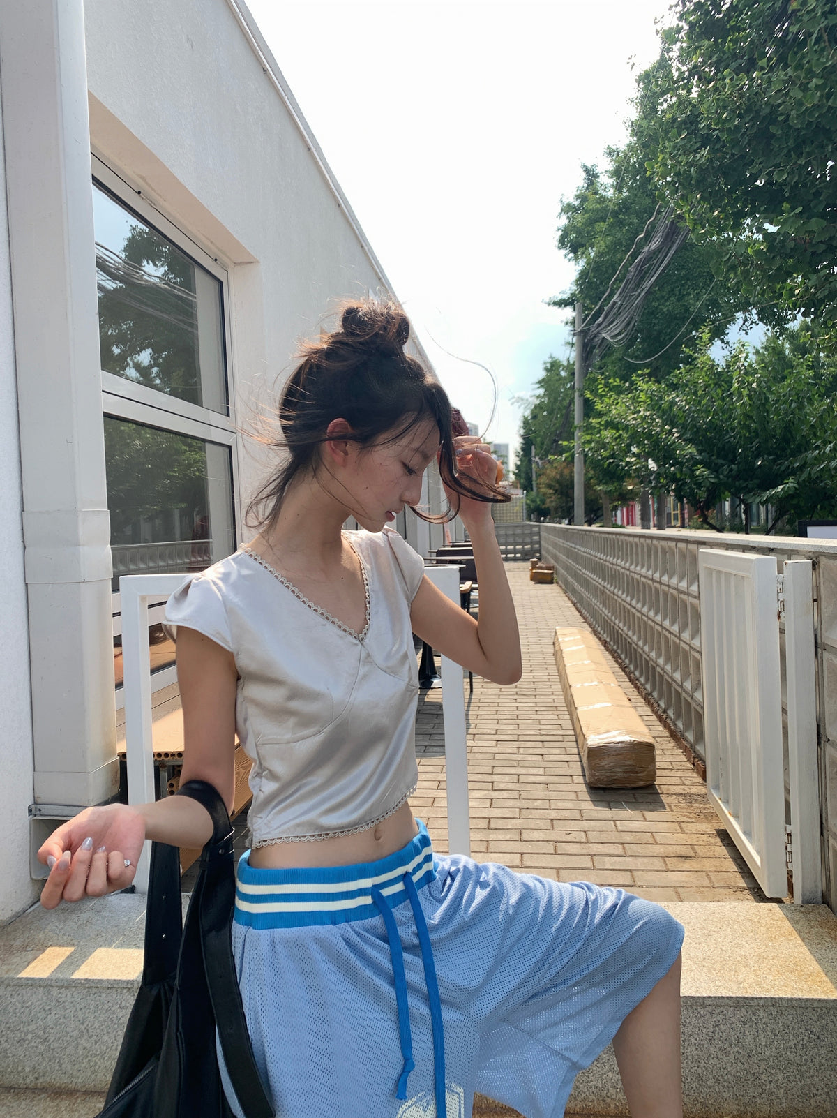 InsGale 26SS 網眼球褲86印花七分褲