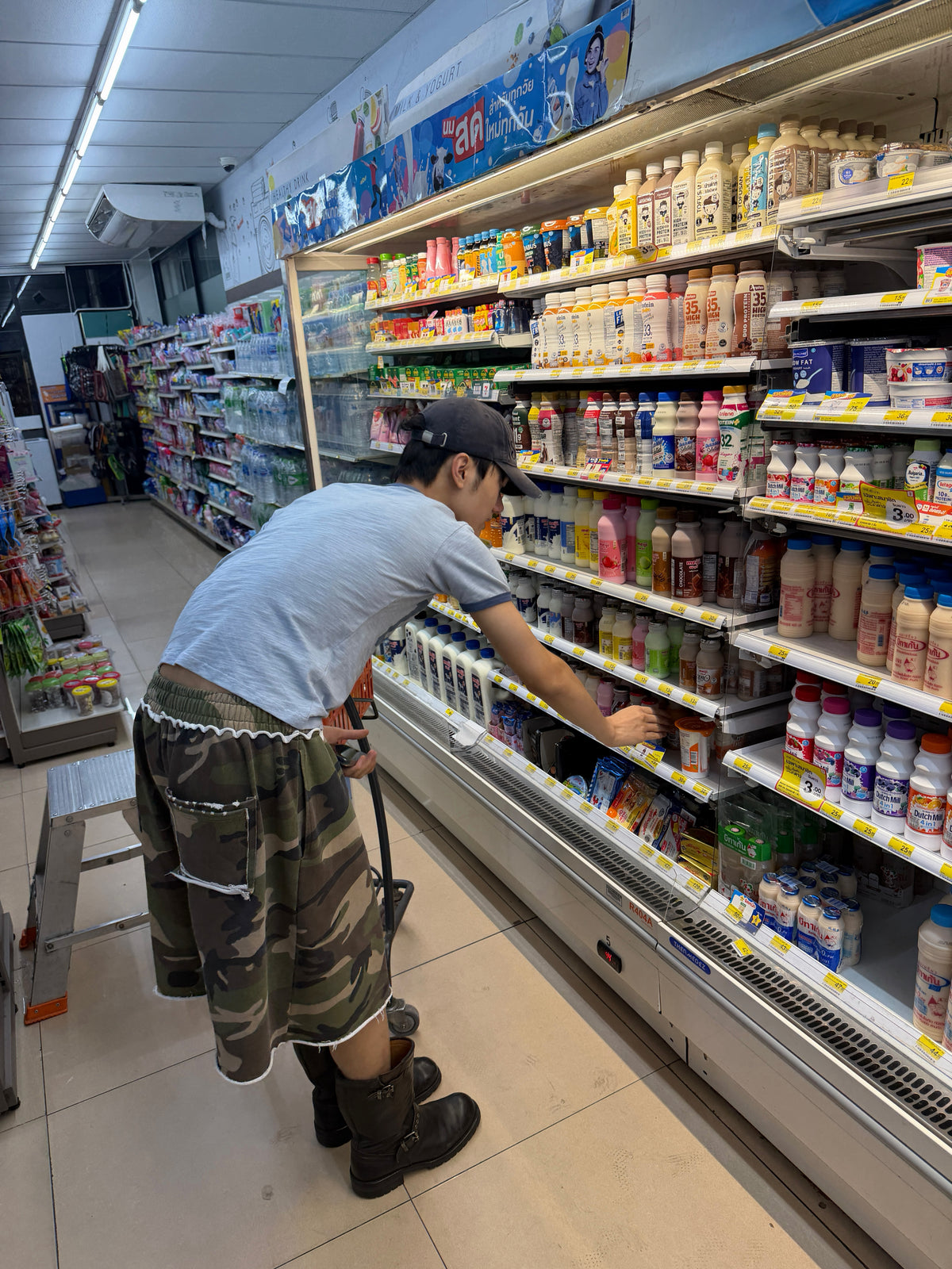 InsGale 26SS 迷彩水洗破壞七分棉褲