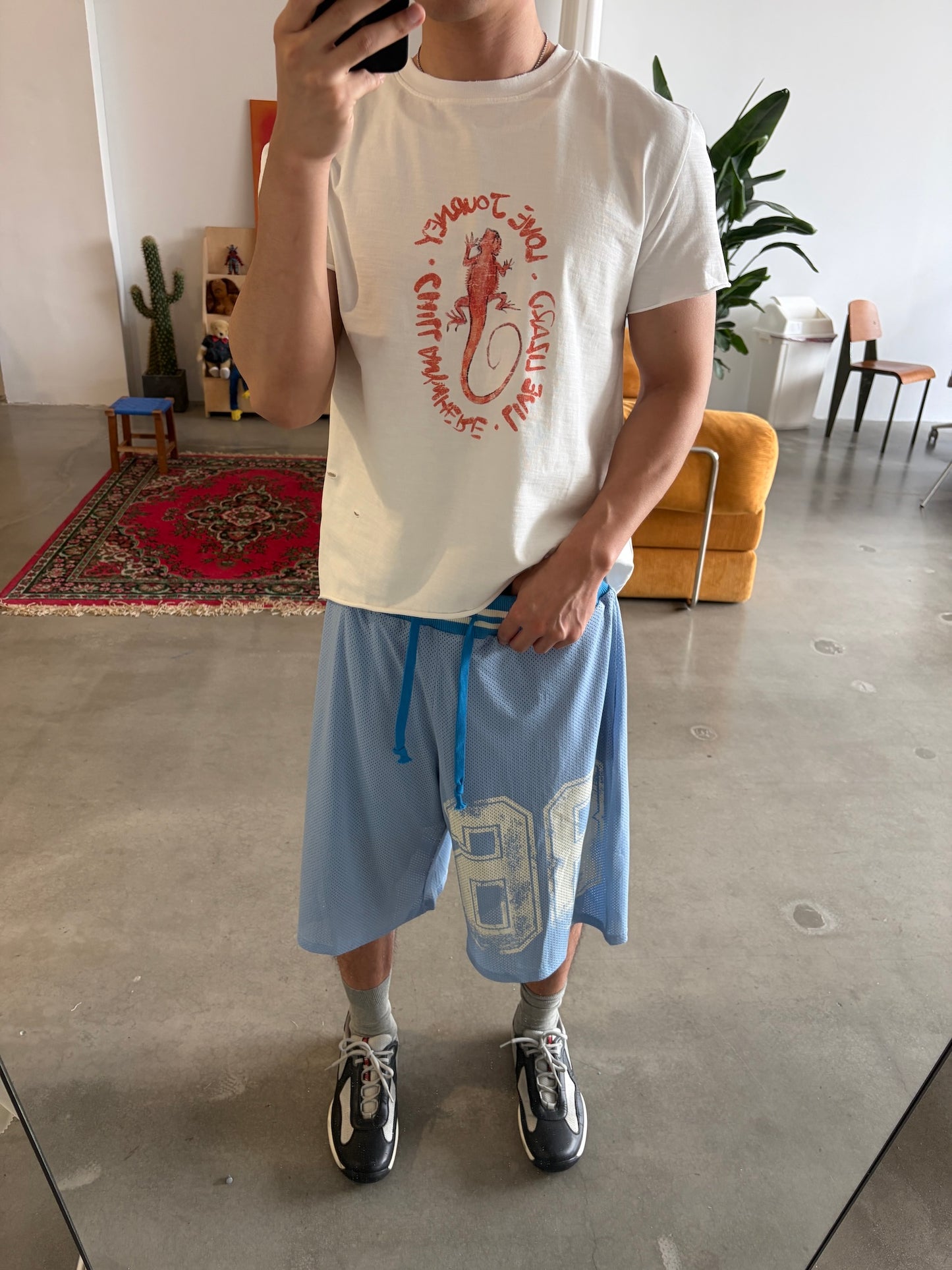 InsGale 26SS 網眼球褲86印花七分褲