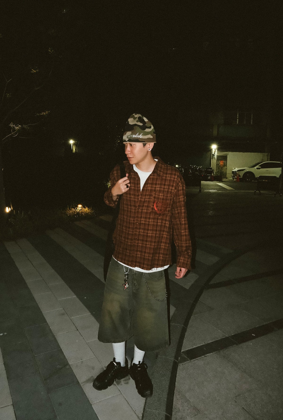 InsGale 25AW Plaid Wide-Fit Short-Sleeve Shirt