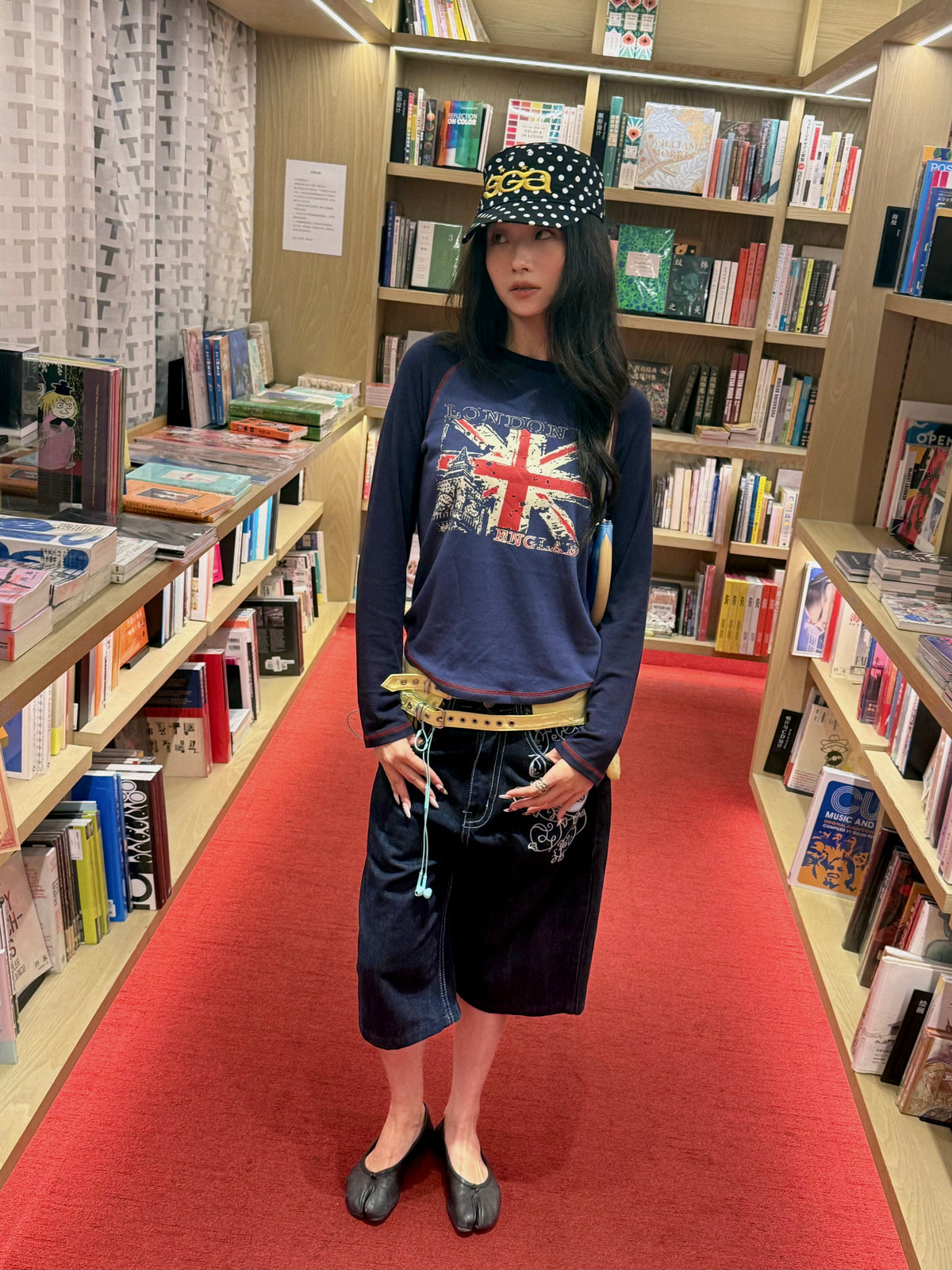 InsGale 26AW 撞色英國拼接插肩袖長T