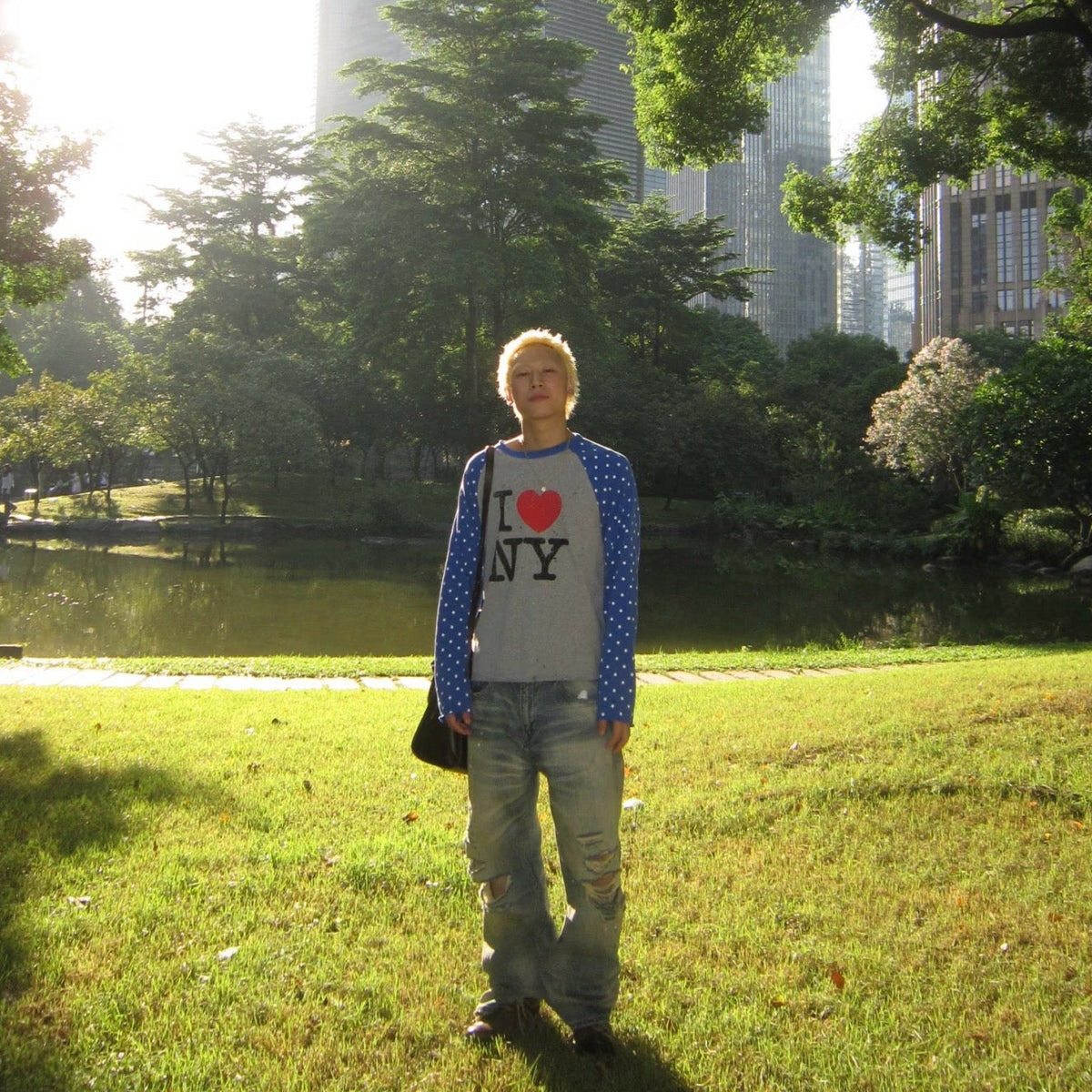 InsGale 25AW Stitched Color Block I LOVE NY Long-Sleeve T-Shirt 