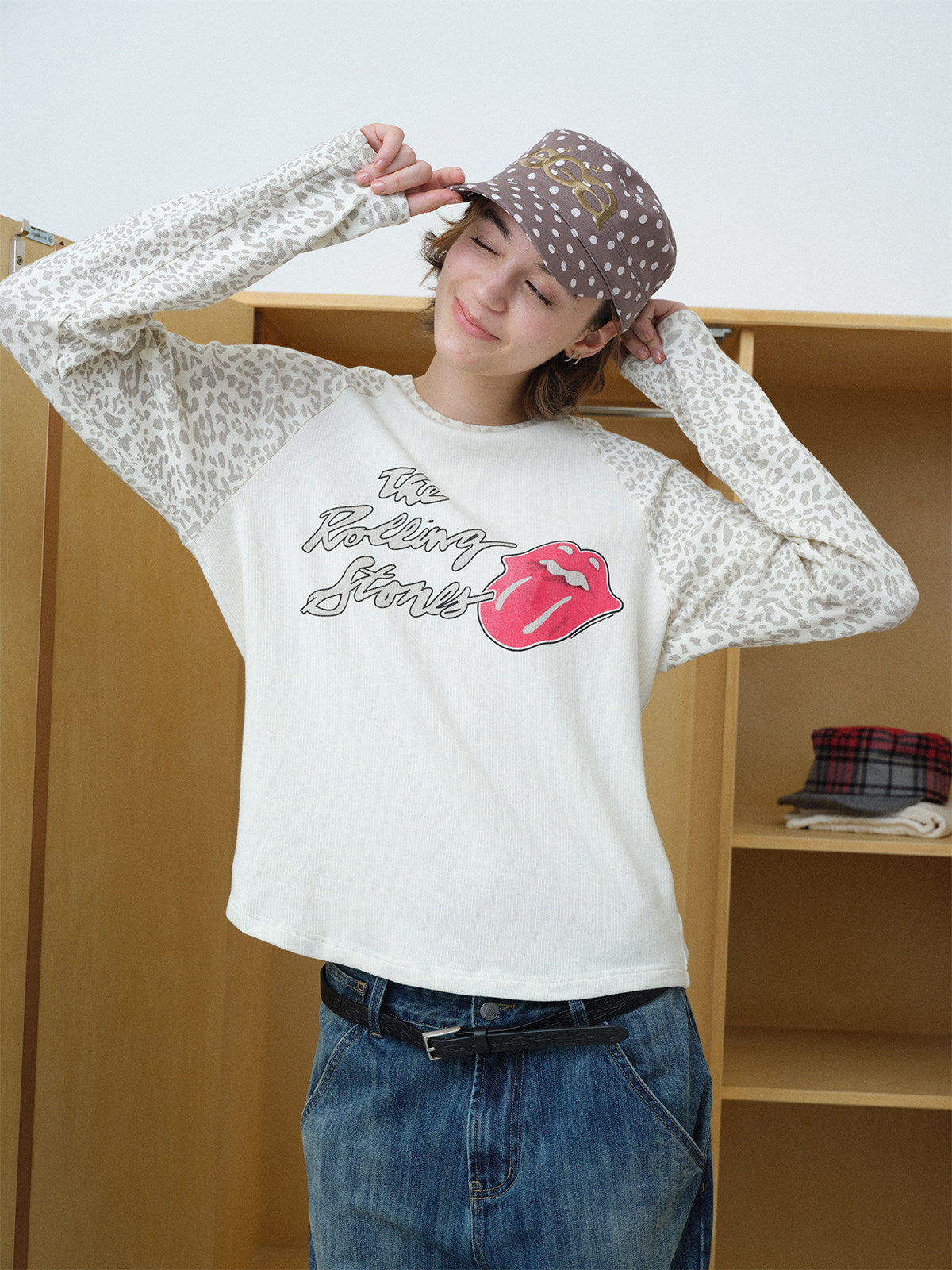 InsGale 26SS 豹紋插肩印花長Tee