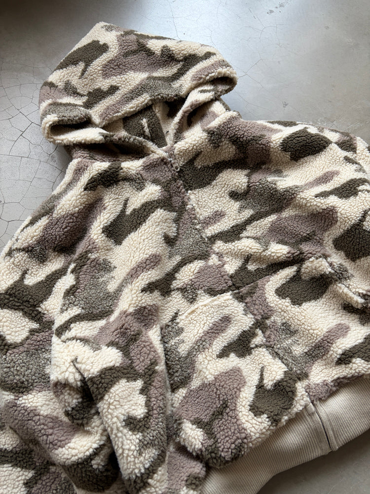 InsGale 25AW 600G重磅灰白迷彩羊羔毛拉鍊外套