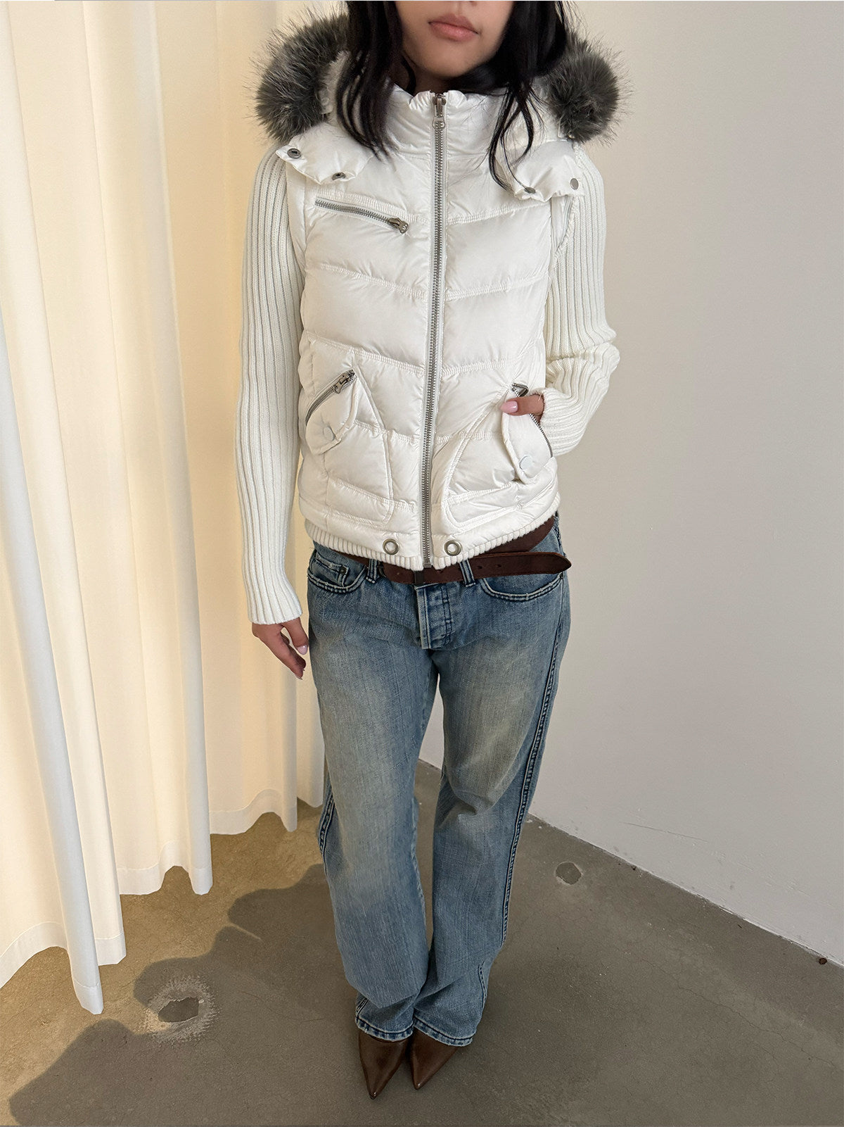 InsGale 26AW White Convertible Down Vest