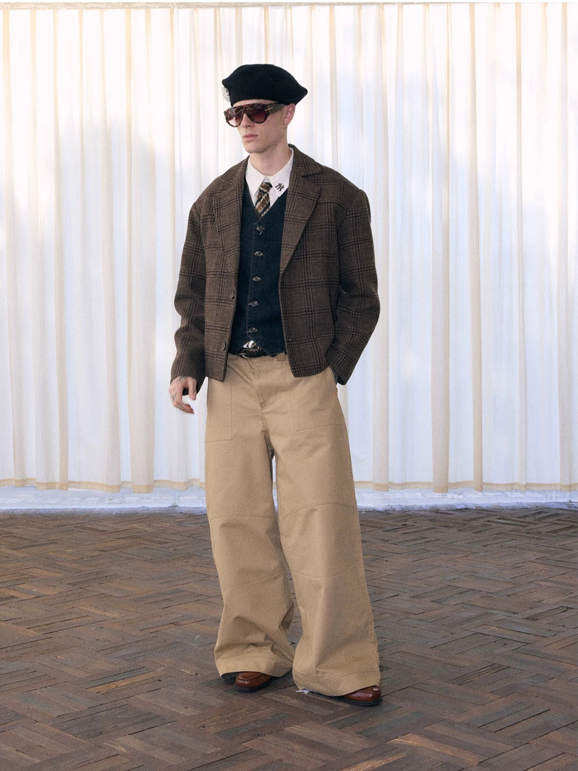 InsGale 25AW 卡其寬鬆BAGGY工裝長褲