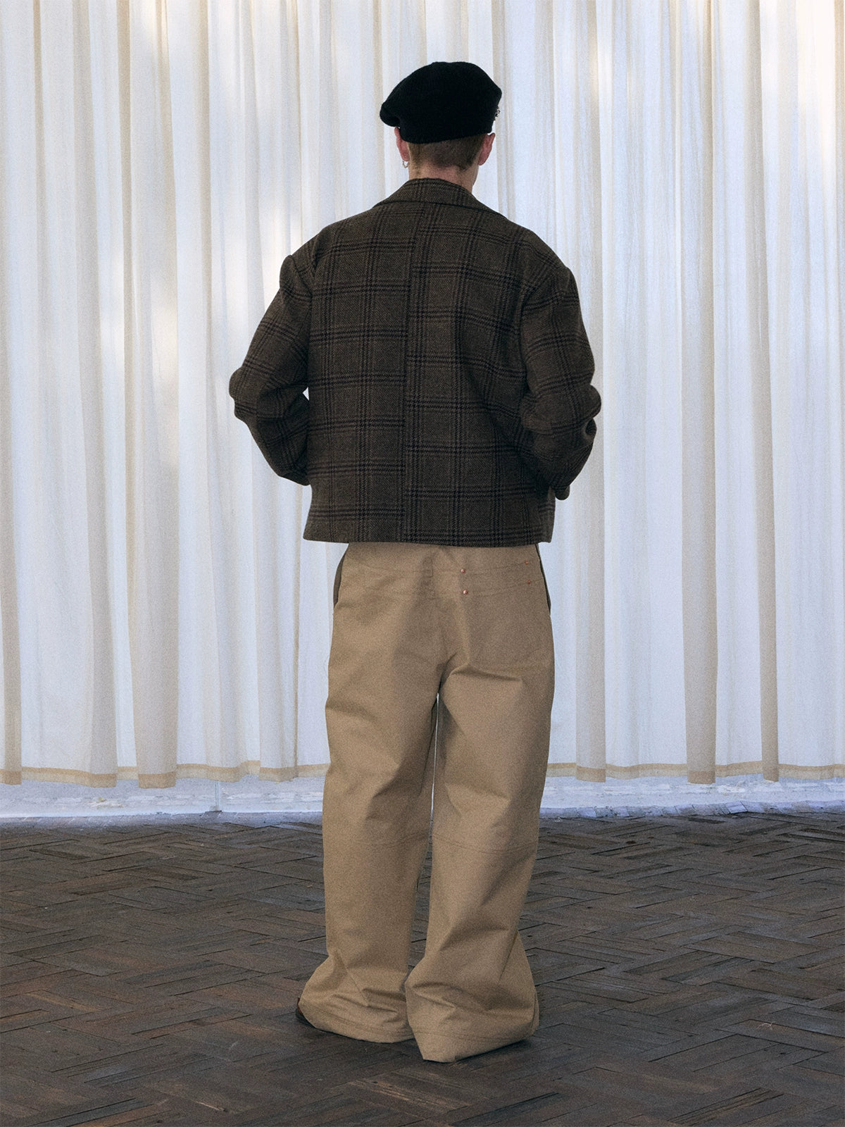 InsGale 25AW 復古千鳥格紋短寬西裝外套