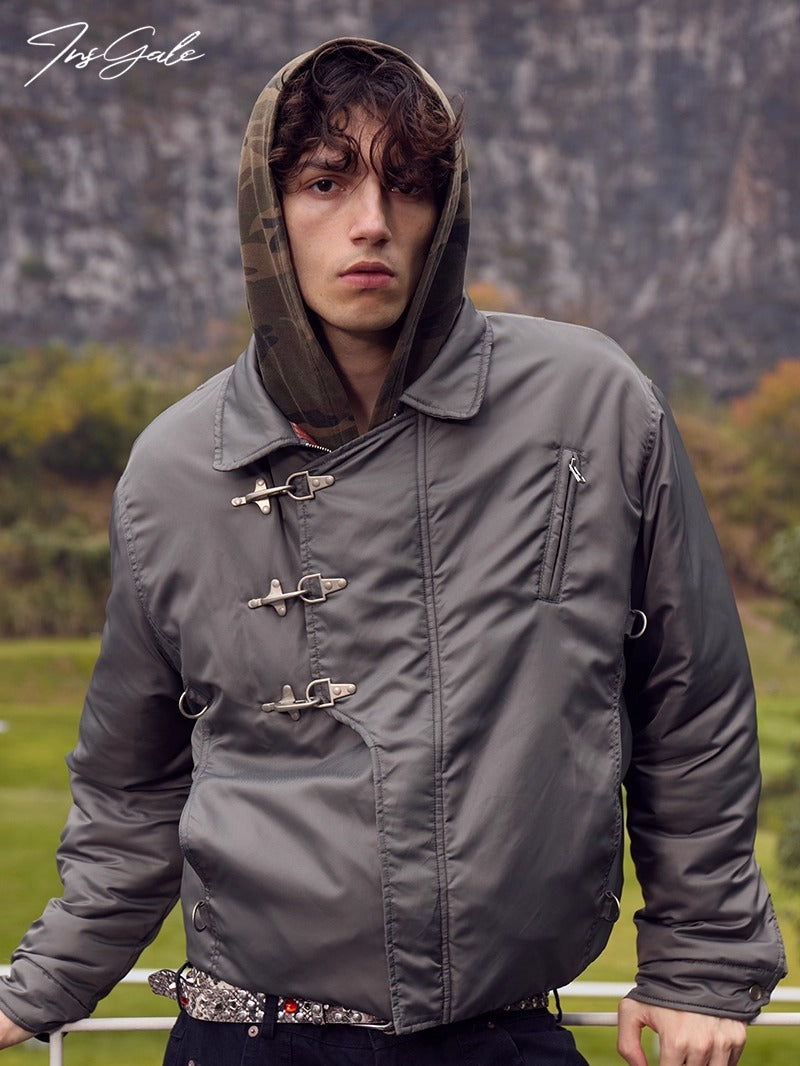 InsGale 25AW 復古軍事解構龍蝦扣MA1翻領外套