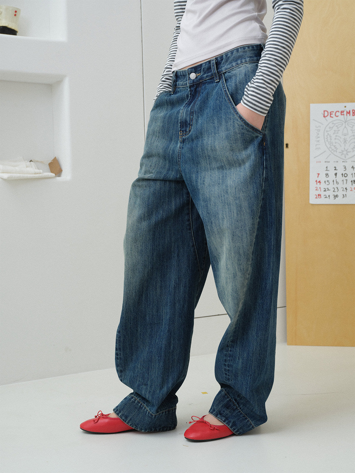 InsGale 26SS LEJ復古藍牛仔褲