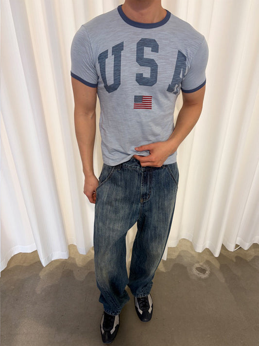 InsGale 26SS 復古USA國旗短T