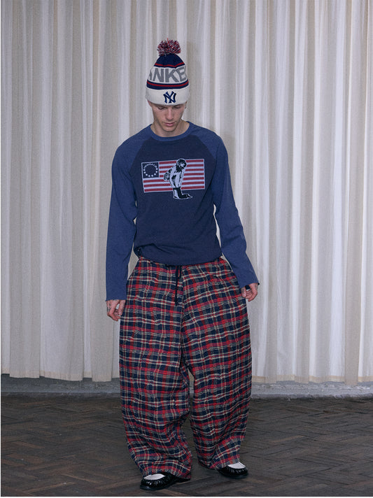 InsGale 25AW 復古撞色拼接長T