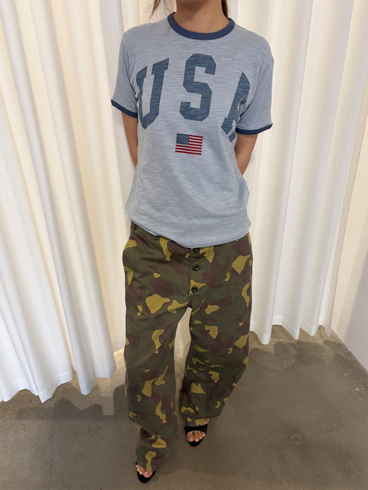 InsGale 26SS 復古USA國旗短T