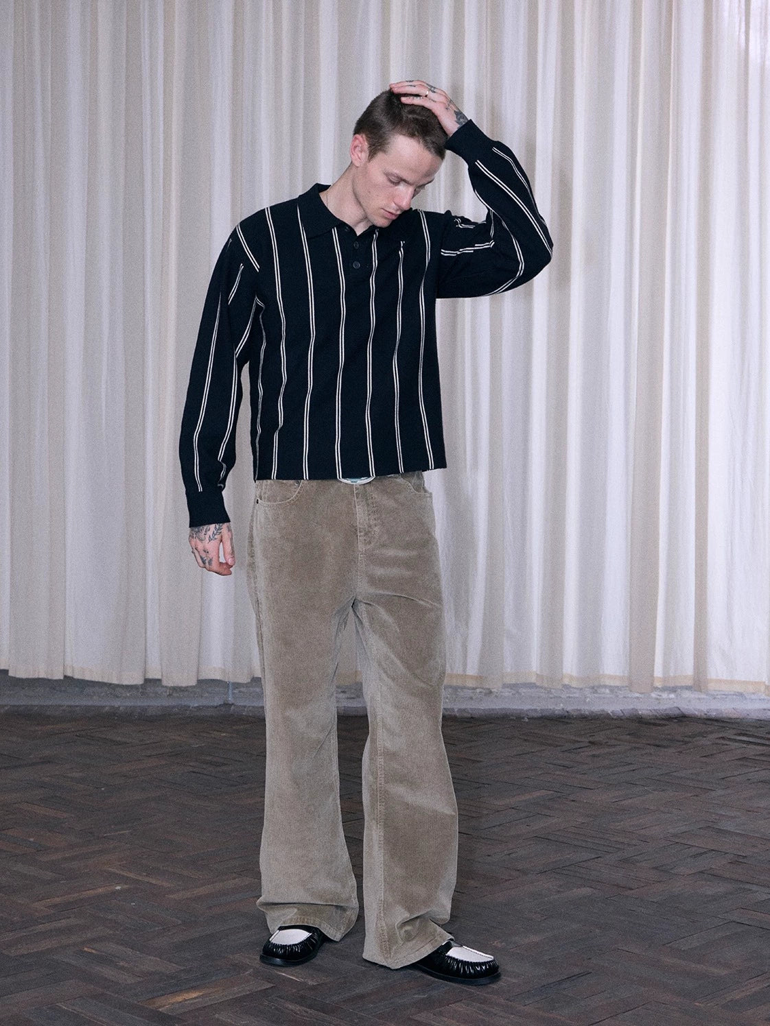 InsGale 25AW 條紋Polo針織毛衣