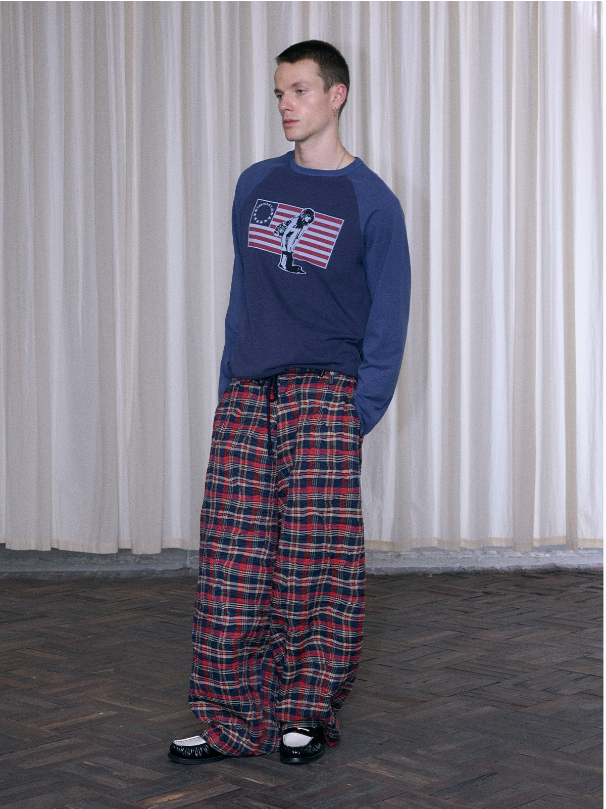 InsGale 25AW 復古撞色拼接長T