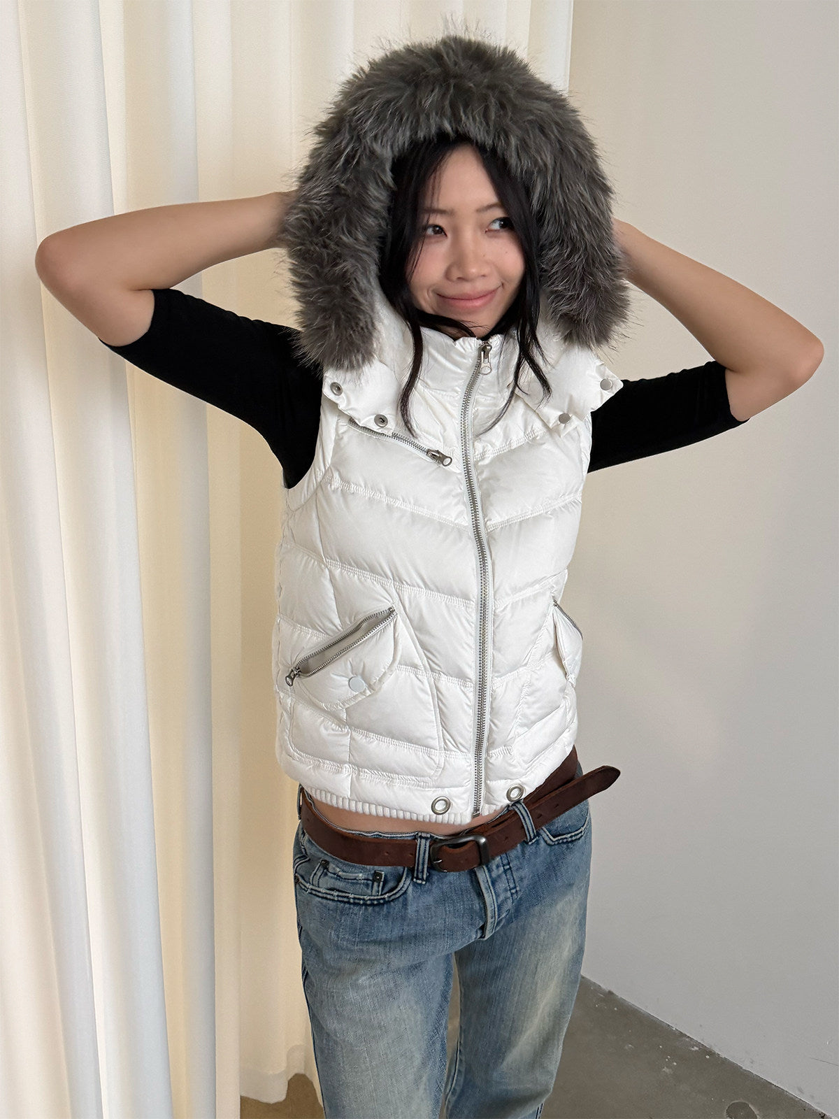 InsGale 26AW White Convertible Down Vest