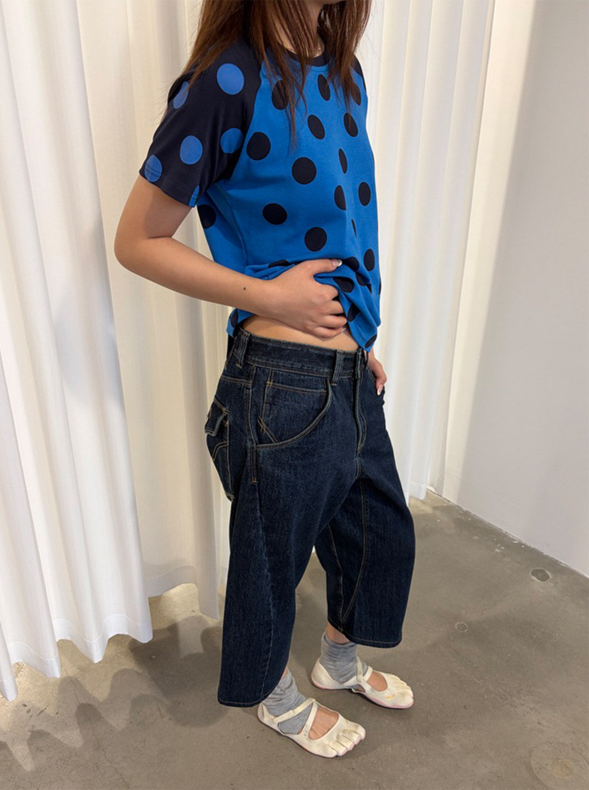 InsGale 26SS 藍色波點短T