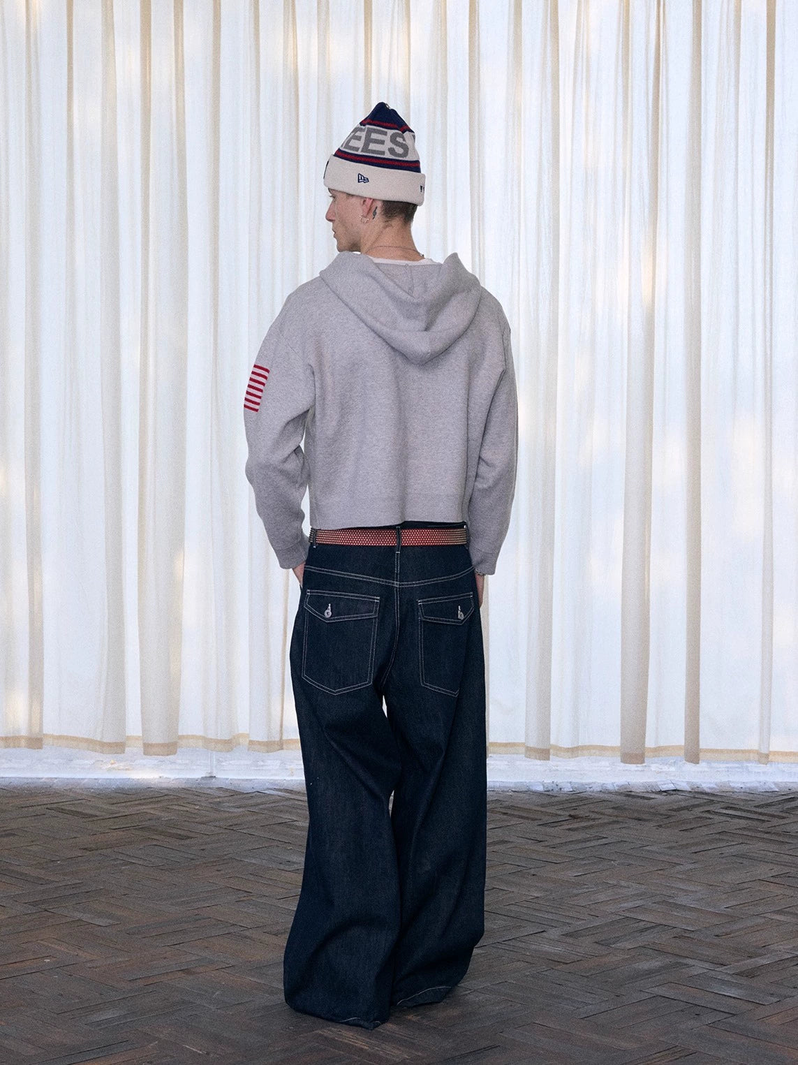 InsGale 25AW 美國國旗刺繡針織連帽外套