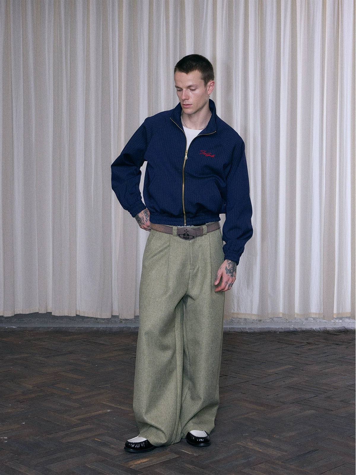 InsGale 25Aw 肌理編織直筒休閒西褲