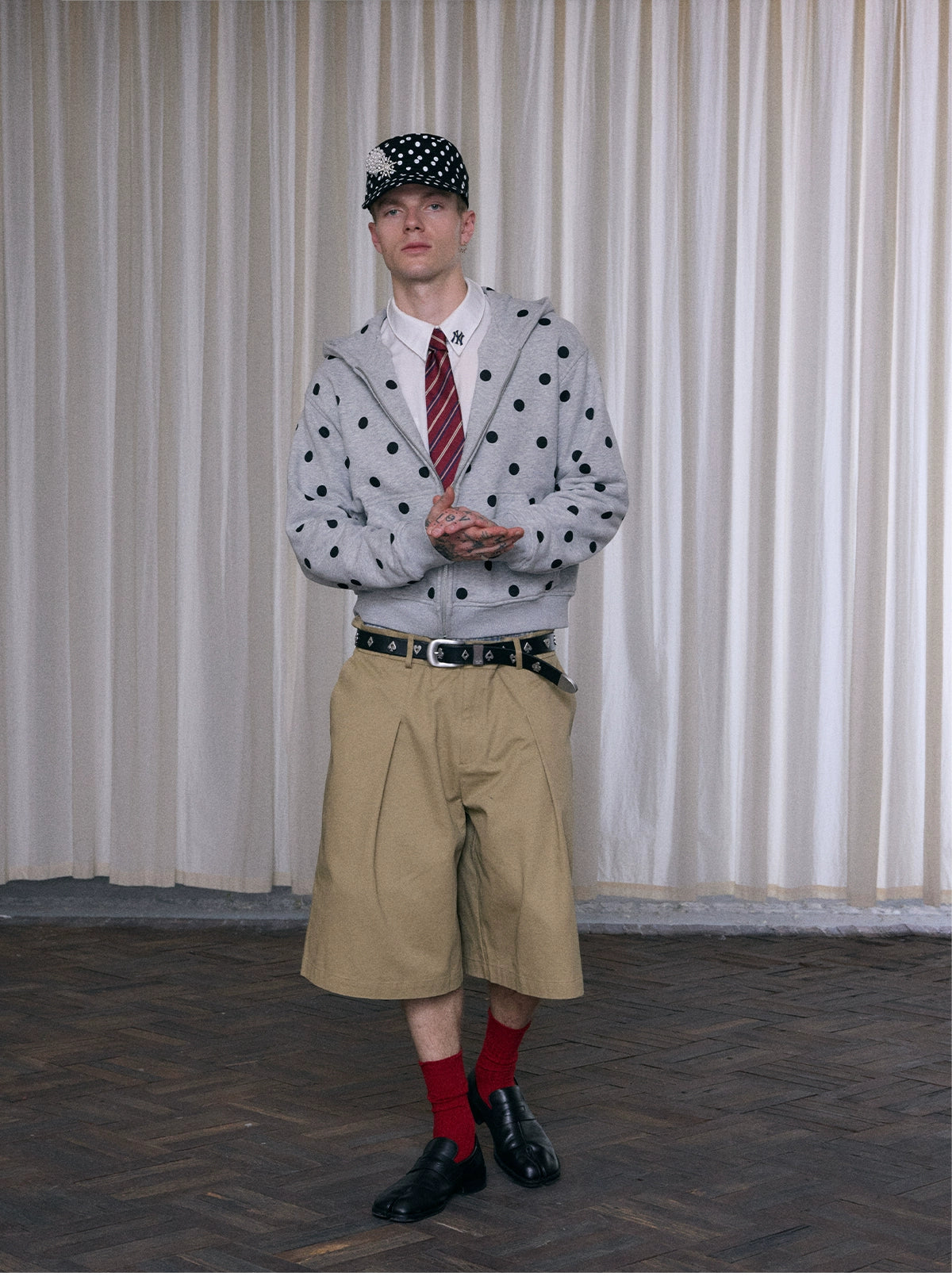 InsGale 25AW 點點加絨短寬連帽外套