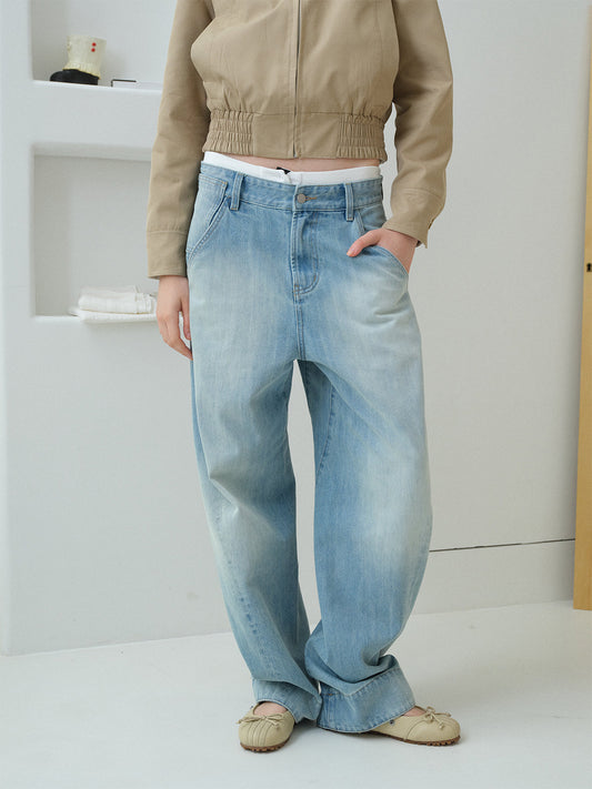 InsGale 26SS LEJ冰藍牛仔褲