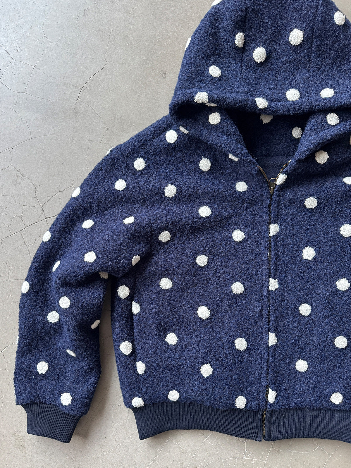 InsGale 25AW 點點羊羔絨連帽拉鍊外套