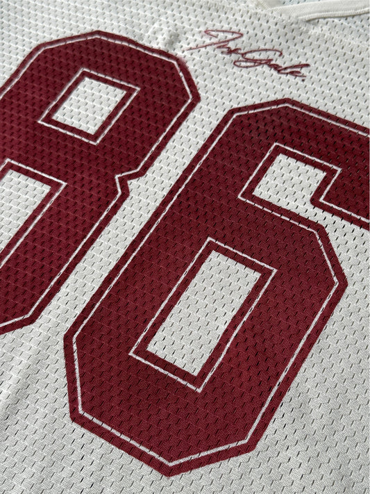 InsGale 25SS Mesh Quick-Drying White and Red Number Jersey Short Sleeve 