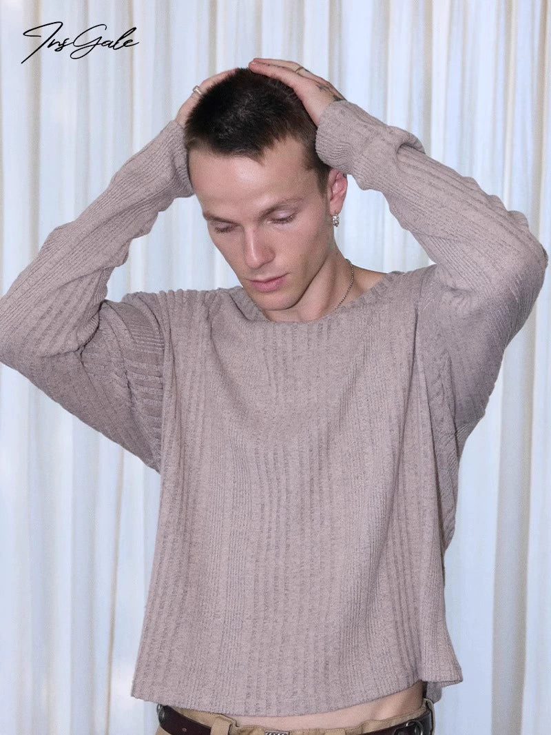 InsGale 25AW 肌理針織內搭打底上衣短款長袖