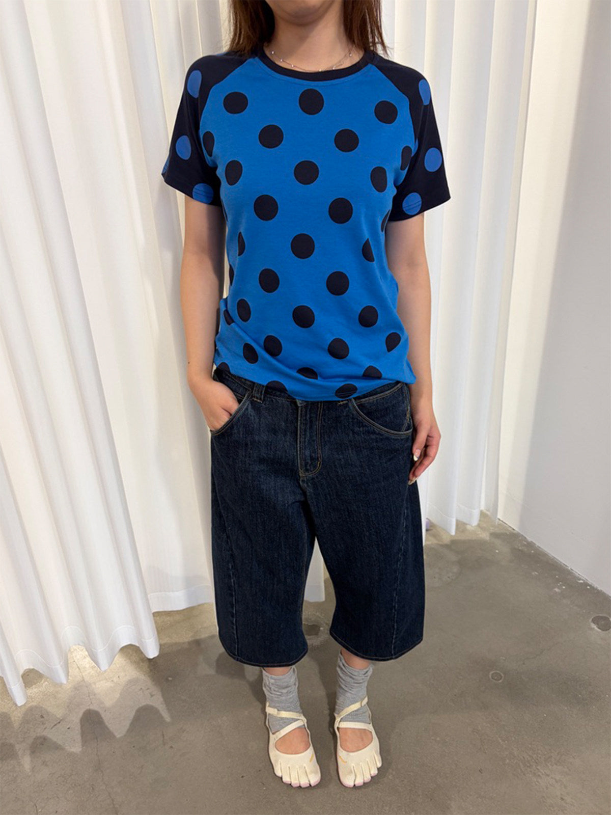 InsGale 26SS 藍色波點短T