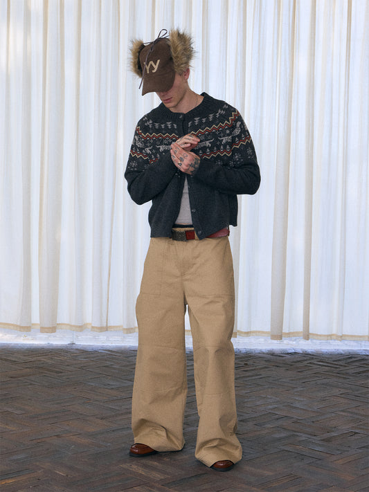 InsGale 25AW 費爾鳥臘腸狗針織短款羊毛開衫毛衣