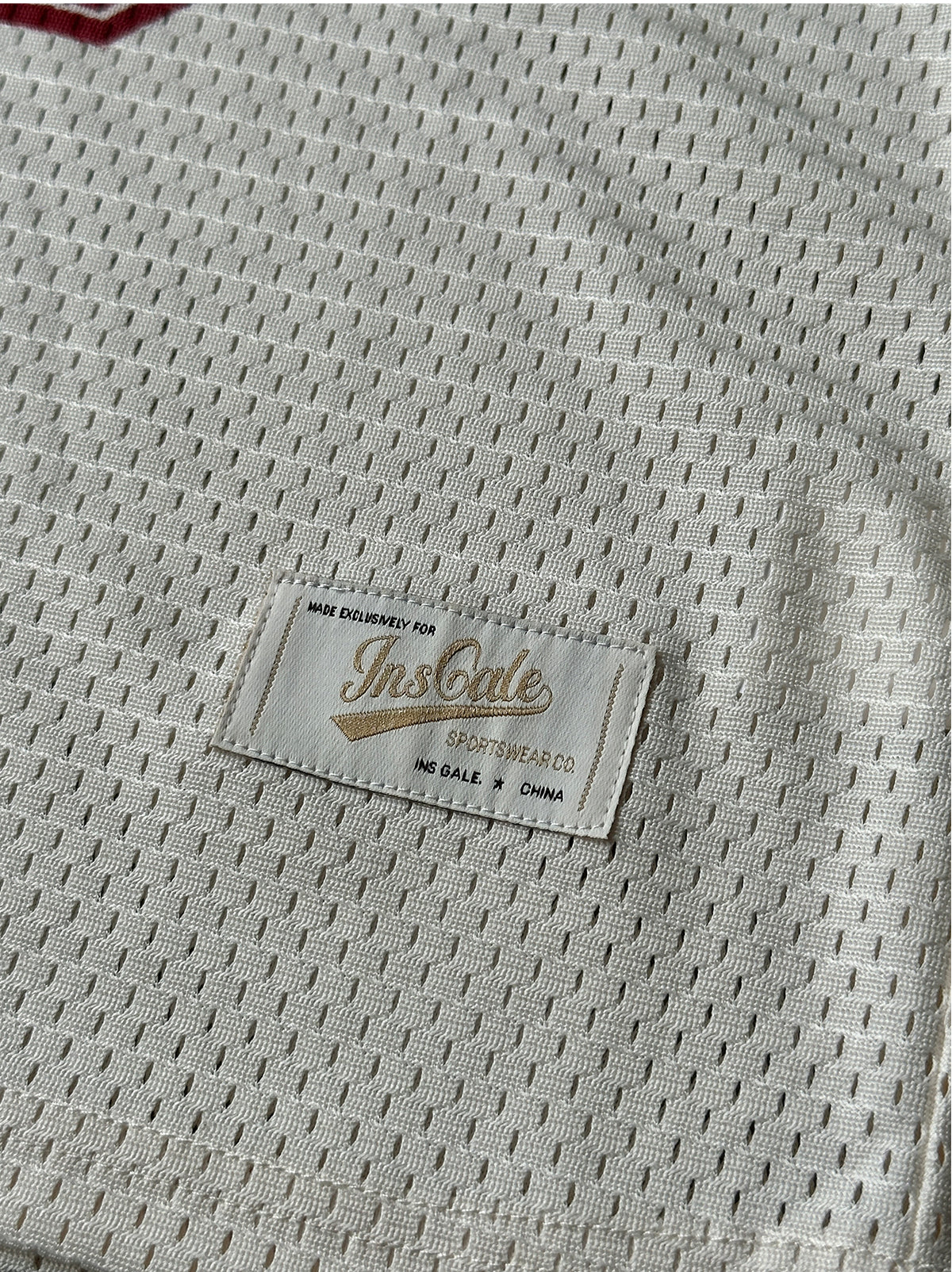 InsGale 25SS 網眼速乾白紅數字球衣短袖