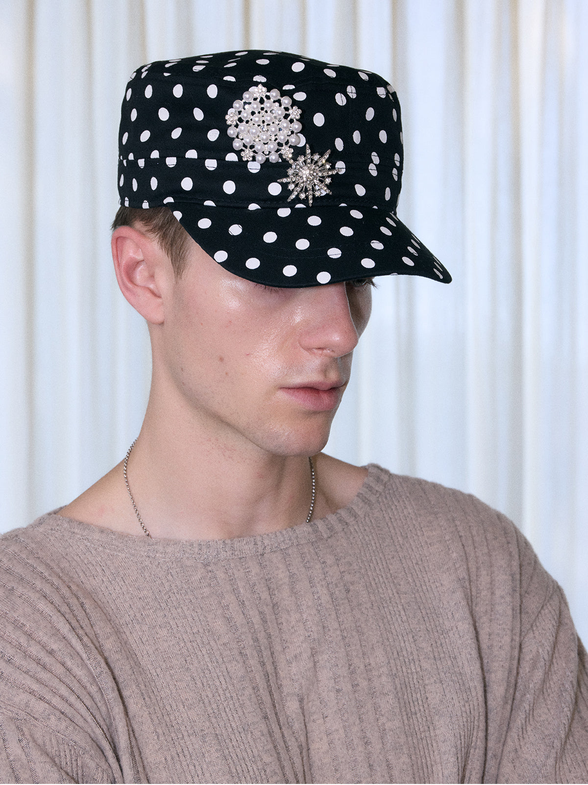 InsGale 25AW 點點復古刺繡平頂帽