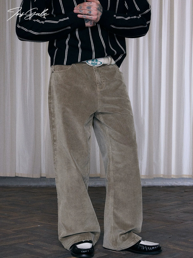 InsGale 25AW 復古燈芯絨直筒修身休閒長褲